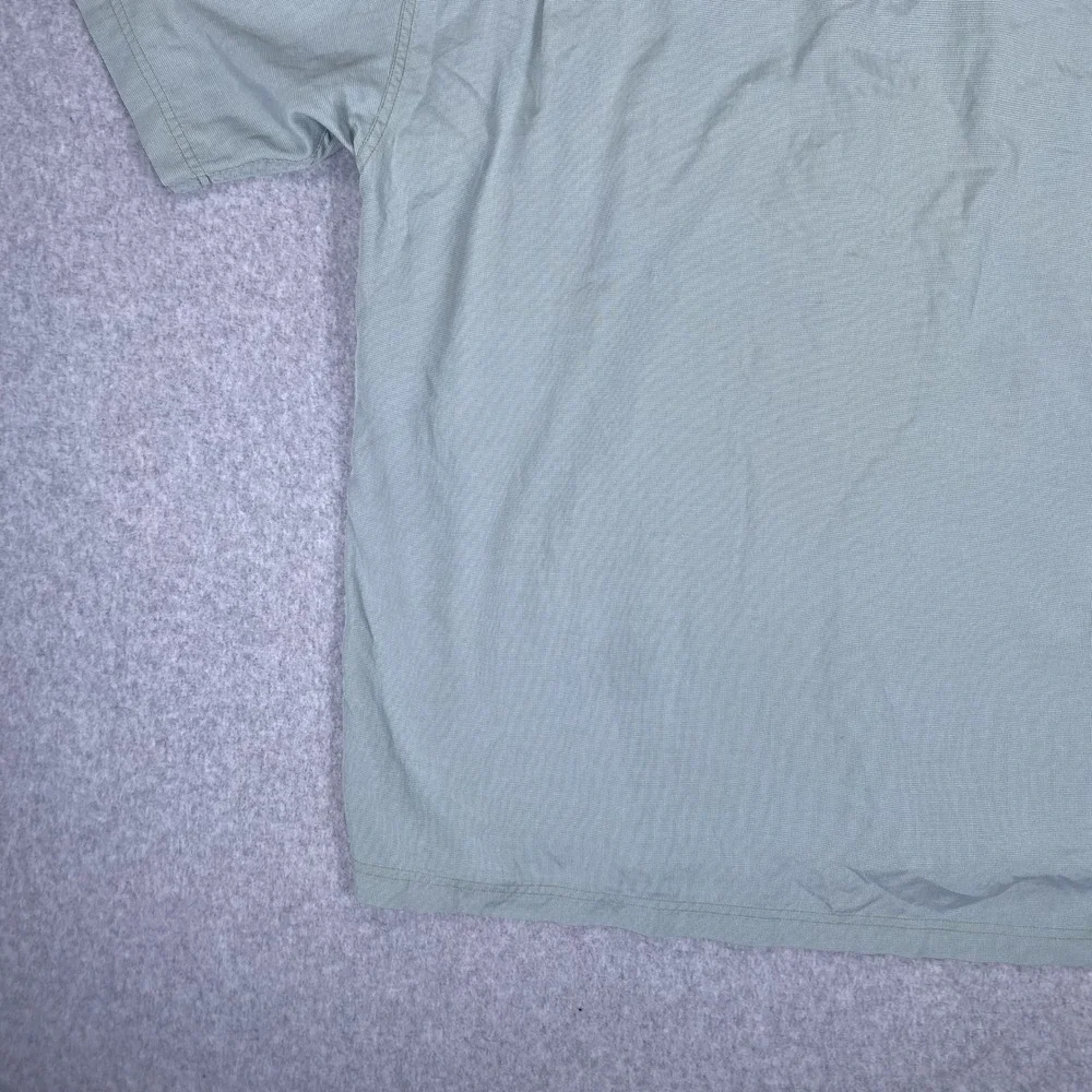 The North Face Button Up Shirt Mens XL Green Short Sleeve Hiking Vented